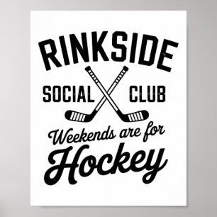Poster Club Social Rinkside Vibe Rétro Hockey sur Glace