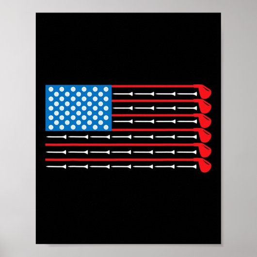Poster Clubs de golf Drapeau Américain (Devant)