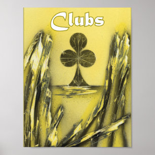 Poster Clubs en noir à jaune