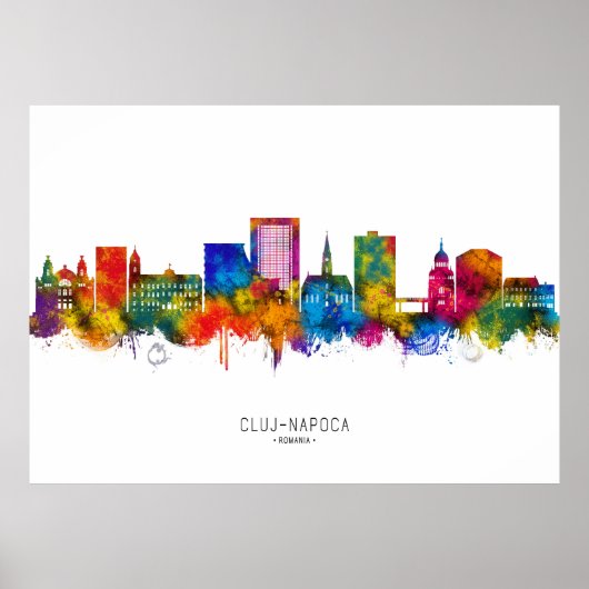 Poster Cluj-Napoca Romania Skyline (Devant)