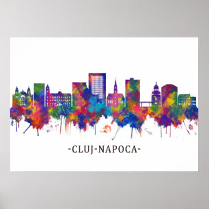 Poster Cluj-Napoca Roumanie Skyline