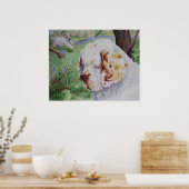 Poster Clumber Spaniel - Spring Woodland print (Cuisine)