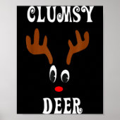 Poster Clumsy Christmas Reindeer Angler Hunt Deer Elk (Devant)