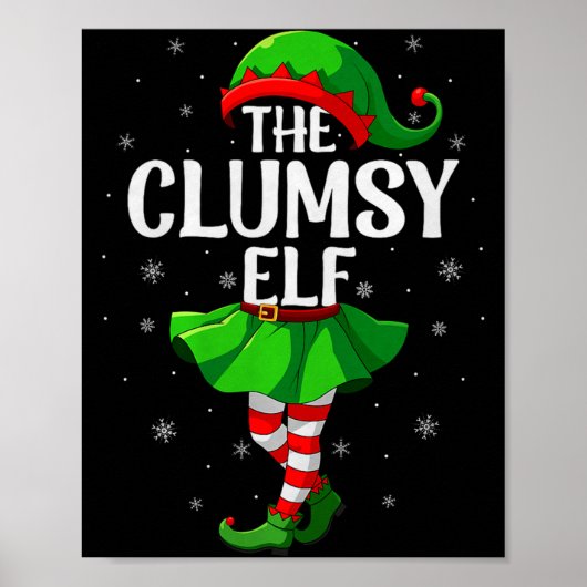 Poster Clumsy Elf Christmas Girls Women Elf Squad Xmas Fa (Devant)