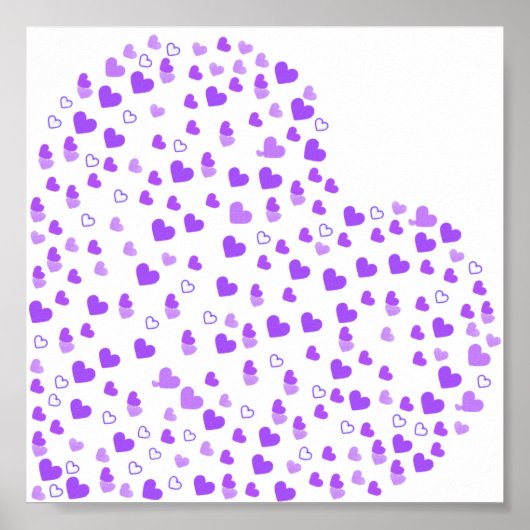 Poster Cluster de coeur pourpre (Devant)