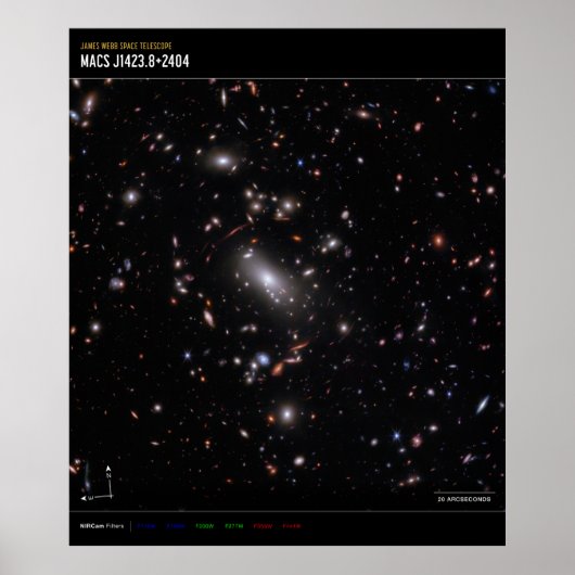 Poster Cluster Galaxy MACS J1423 (image NIRCam Compass) (Devant)