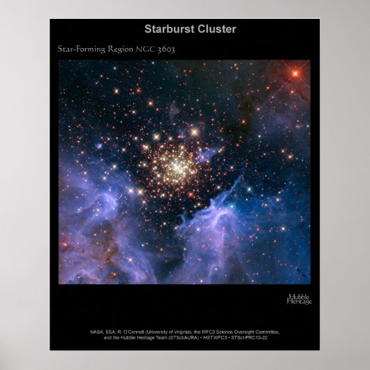 Poster Cluster Starburst NGC 3603 (Devant)