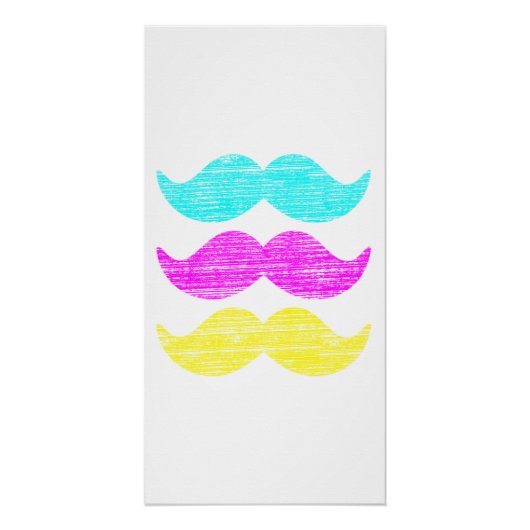 Poster CMY Mustaches (style presse-lettres) (Devant)