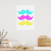 Poster CMY Mustaches (style presse-lettres) (Cuisine)