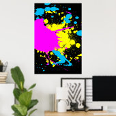 Poster CMYK Splash (Bureau à domicile)