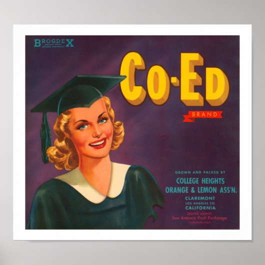 Poster Co-Ed Brand Citrus Étiquette (Devant)