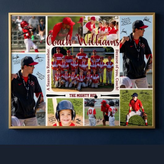 Poster Coach Appreciation Photo Collage Team 