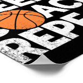 Poster Coach Basketball Répéter Assistant Manger Sleep (Coin)