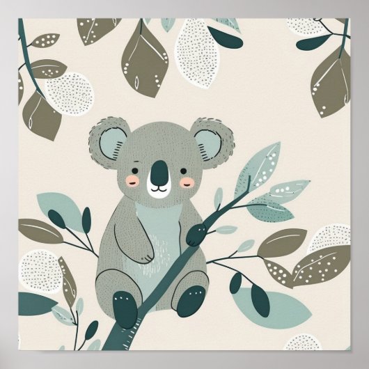 Poster Coala Cuteness Nursery (Devant)