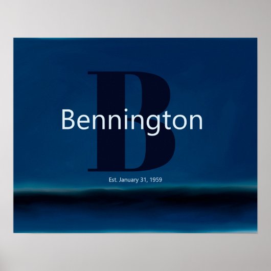 Poster Coastal Beach Custom Last Name Decor Prints (Devant)