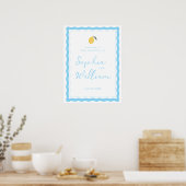 Poster Coastal Blue Lemon Amalfi Wedding Welcome Sign (Cuisine)