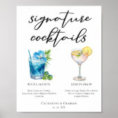 Poster Coastal Mariage Signature Cocktails Menu (Devant)
