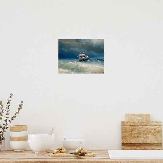 Poster Coastal scene with Stormy Waters  Ivan Aivazovsky (Cuisine)