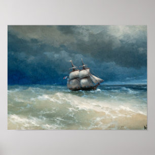Poster Coastal scene with Stormy Waters Ivan Aivazovsky