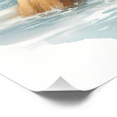 Poster Coastal Seagulls Watercolor Seascape (Coin)