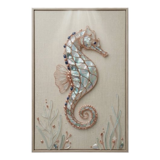 Poster Coastal Seahorse Wall Art (Devant)