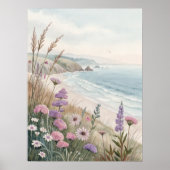 Poster Coastal Wildflower Beach (Devant)