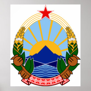 Poster Coat of arms Macedonia Official Heraldry Symbol