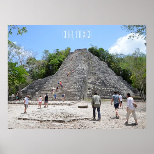 Poster Coba Pyramide Ruines Riviera Maya Mexique (Devant)
