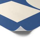 Poster Cobalt Blue Modern Geometric Shapes Art (Coin)