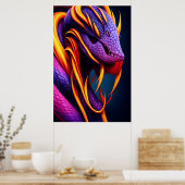 Poster Cobra serpent avec écailles orange et violette vib (Cuisine)