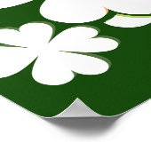 Poster Coccinelle à feuille verte et blanche Les sourires (Coin)