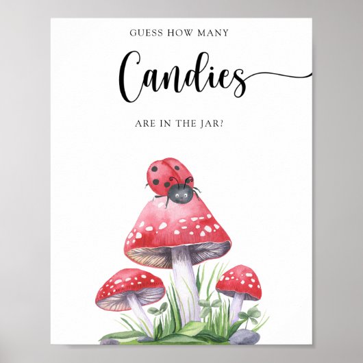 Poster Coccinelle - devinez combien de bonbons (Devant)