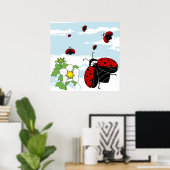 Poster coccinelle en vol (Bureau à domicile)