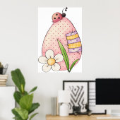 Poster Coccinelle Œuf de Pâques (Bureau à domicile)