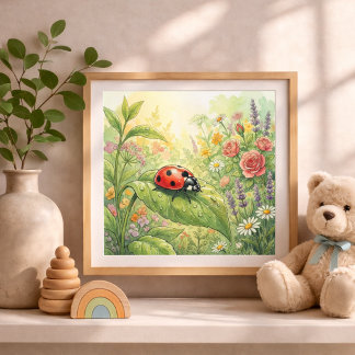 Poster Coccinelle Petits Insectes Nurserie