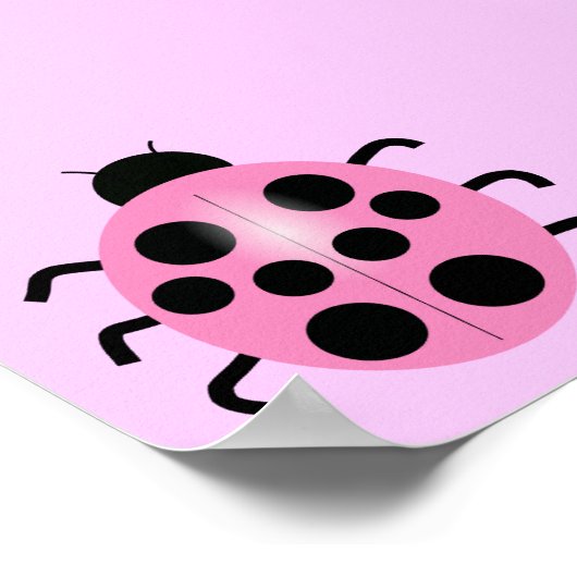 Poster coccinelle rose (Coin)