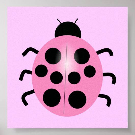 Poster coccinelle rose (Devant)