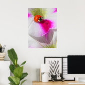 Poster Coccinelle sur l'affiche de pétunia (Bureau à domicile)