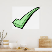 Poster Coche Vert Symbole de Validation (Cuisine)