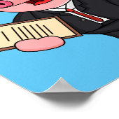 Poster Cochon amusant en costume d'affaires dessin animé (Coin)