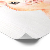 Poster Cochon de bébé floral aquarelle (Coin)