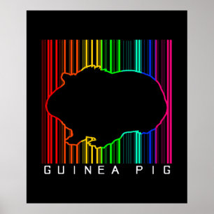 Poster Cochon de Guinée coloré Mignonne Guinée Lover
