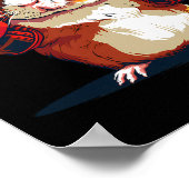 Poster Cochon d'Inde de boxe avec gants de boxe Kickboxin (Coin)