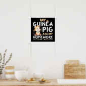 Poster Cochon d'Inde Mignon a Mangé Mon Devoir (Cuisine)
