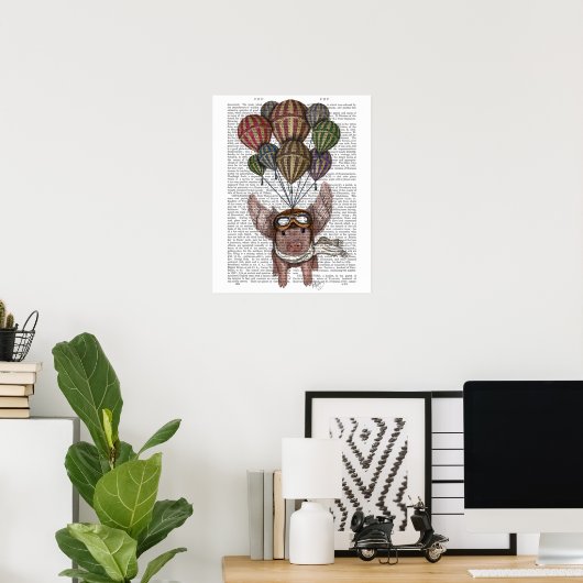 Poster Cochon en flammes (Bureau à domicile)