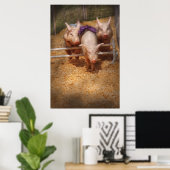 Poster Cochon - Franchir les obstacles (Bureau à domicile)