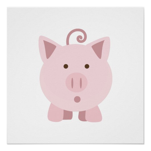 Poster Cochon mignon surpris (Devant)