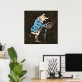 Poster Cochon portant une veste Antique formelle (Bureau à domicile)