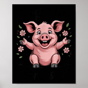 Poster Cochon Rose Drôle Sauvage Pour Jésus Mème Mignon C