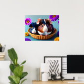 Poster Cochons de guinée amusants et mignons (Bureau à domicile)
